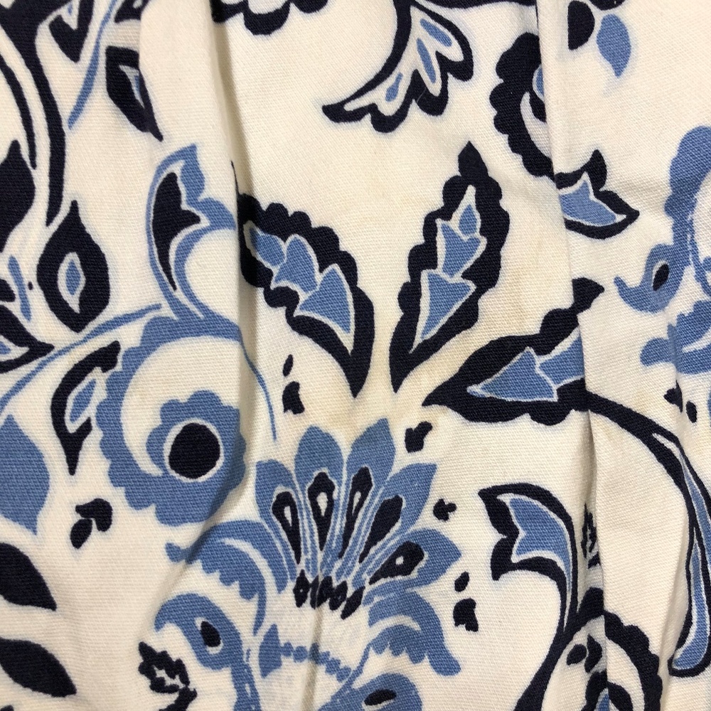 LOFT White & Blue Floral Paisley Pleated Skirt - Picture 7 of 8